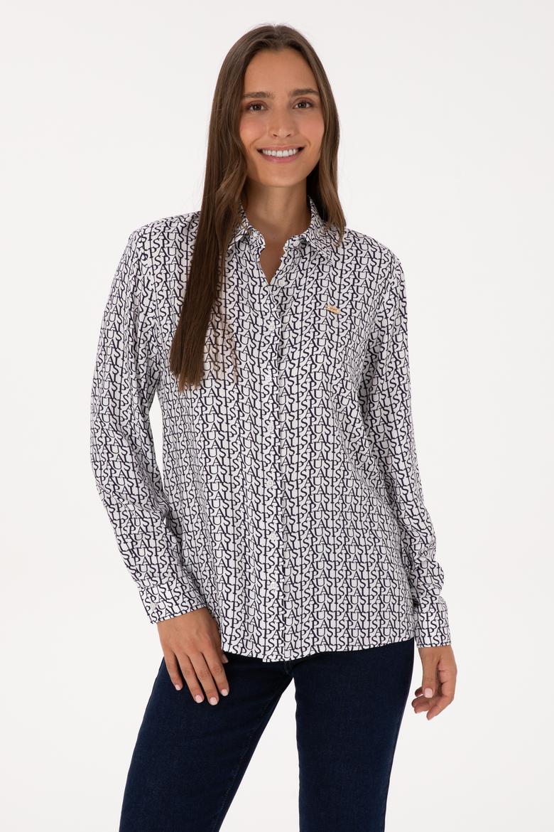 Kadın Beyaz Uzun Kollu Gömlek - 50316415019