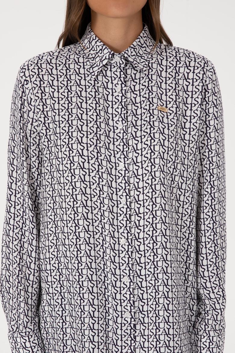 Kadın Beyaz Uzun Kollu Gömlek - 50316415019