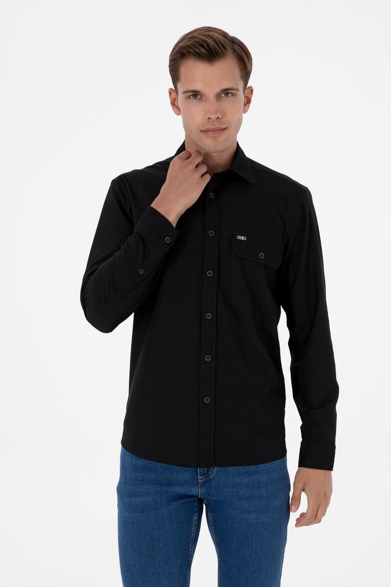 Erkek Siyah Uzun Kollu Gömlek - 50316655009