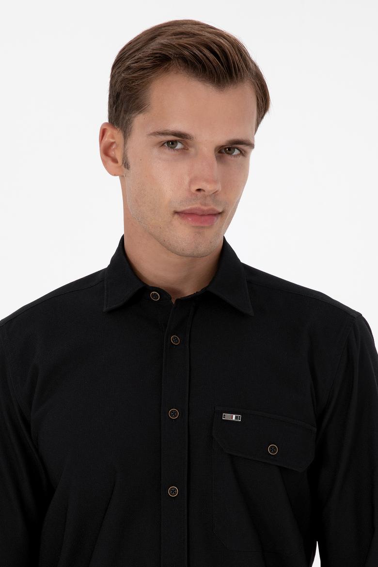 Erkek Siyah Uzun Kollu Gömlek - 50316655009