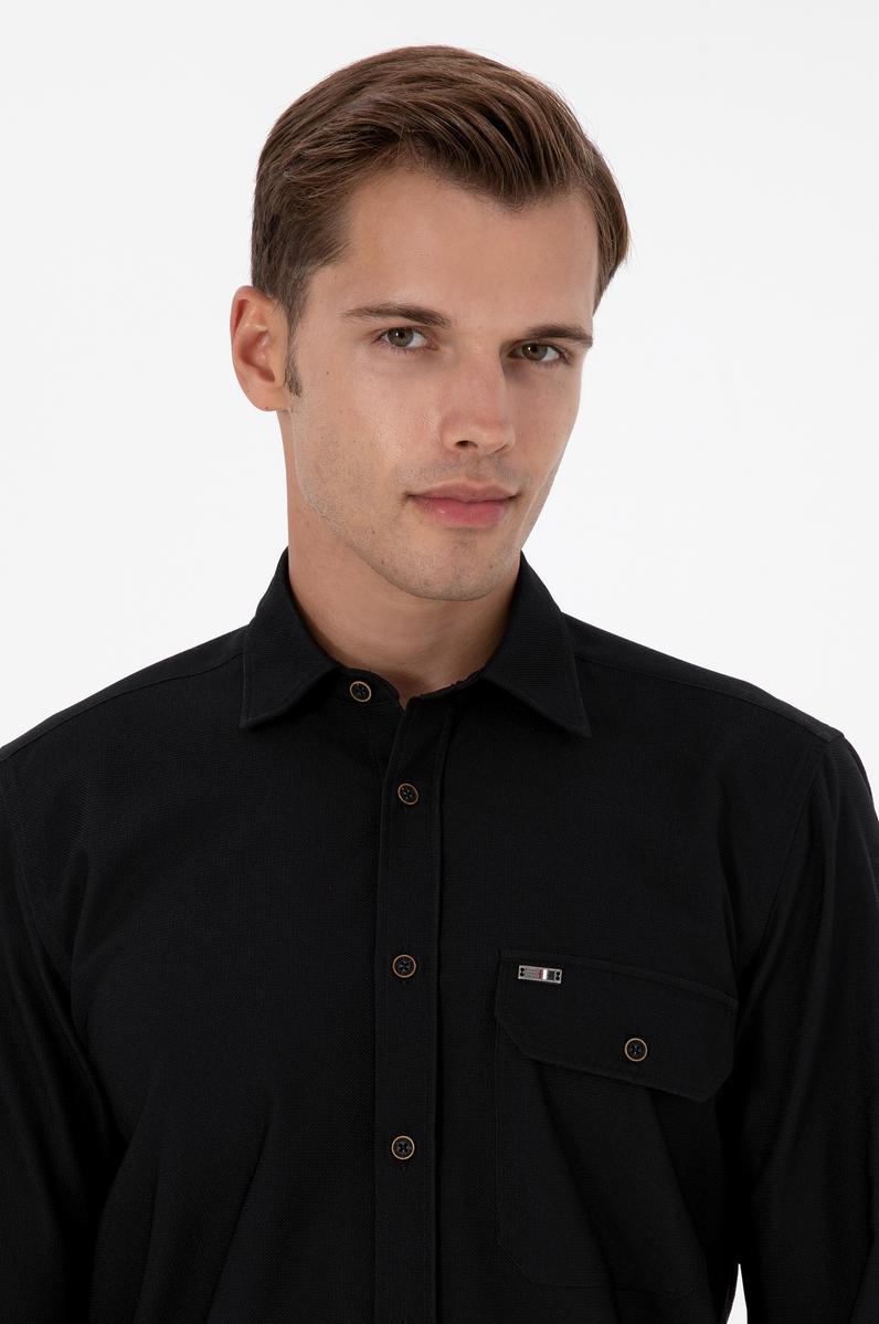 Erkek Siyah Uzun Kollu Gömlek