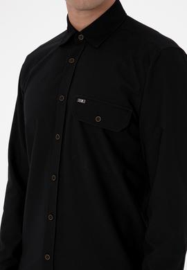 Erkek Siyah Uzun Kollu Gömlek - 50316655009