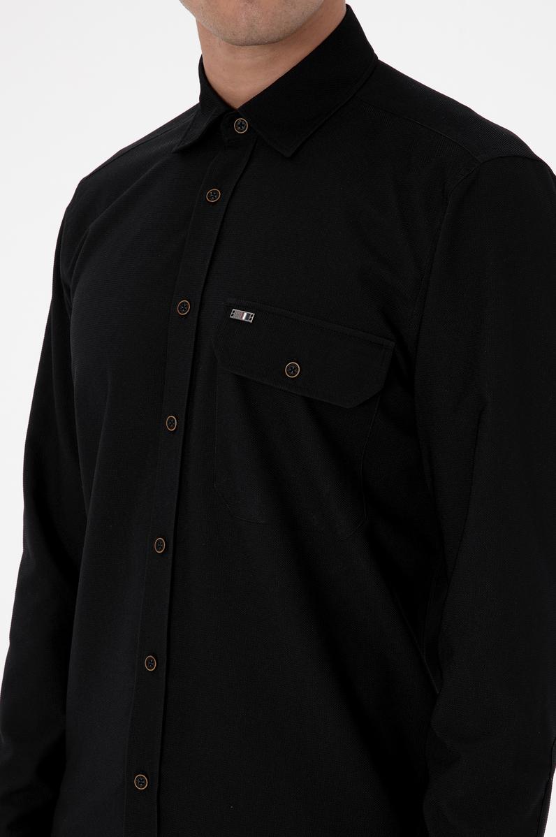 Erkek Siyah Uzun Kollu Gömlek