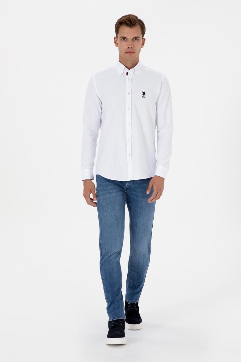 Erkek Beyaz Uzun Kollu Gömlek - 50317249026