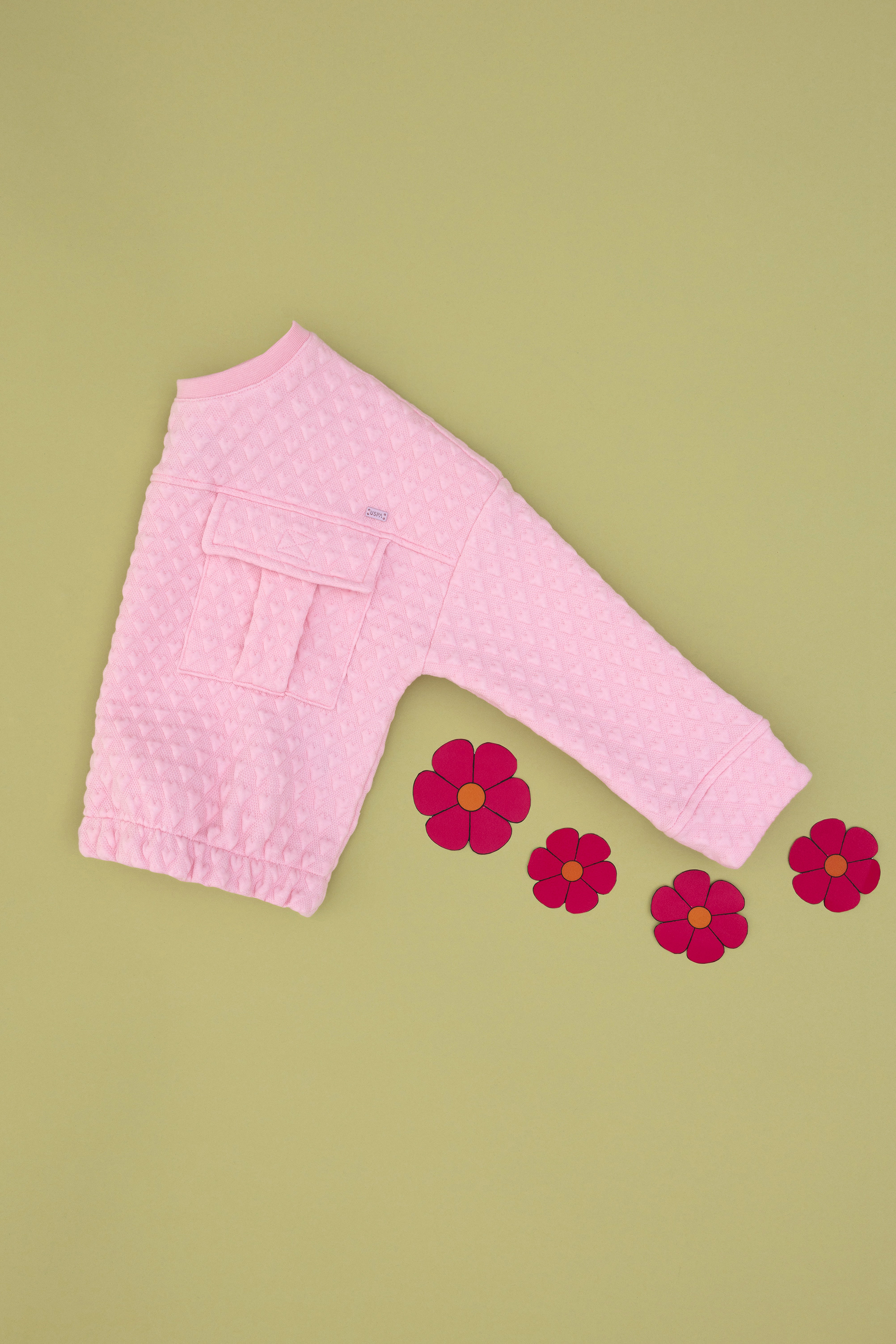 Kız Çocuk Pembe Sweatshirt - Image 3