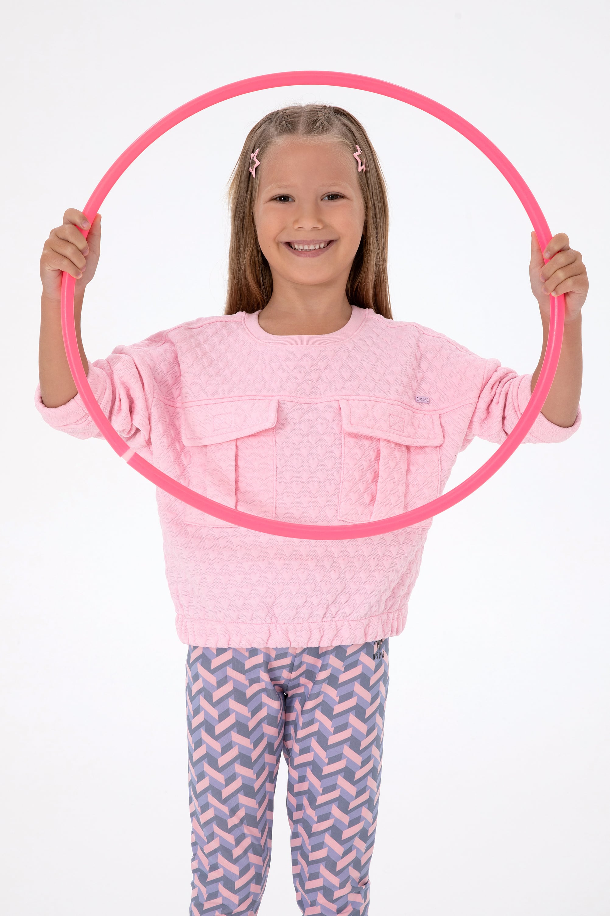 Kız Çocuk Pembe Sweatshirt - Image 1