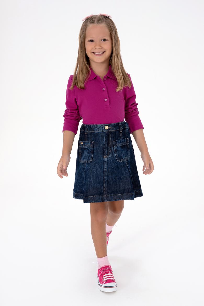 Kız Çocuk Koyu Mavi Jean Etek - 50304244007