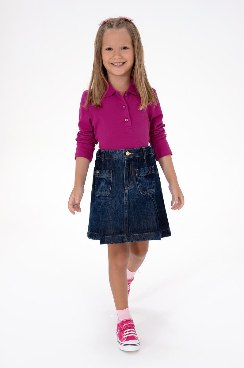 Kız Çocuk Koyu Mavi Jean Etek