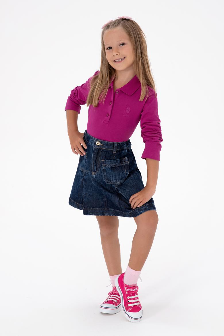 Kız Çocuk Koyu Mavi Jean Etek