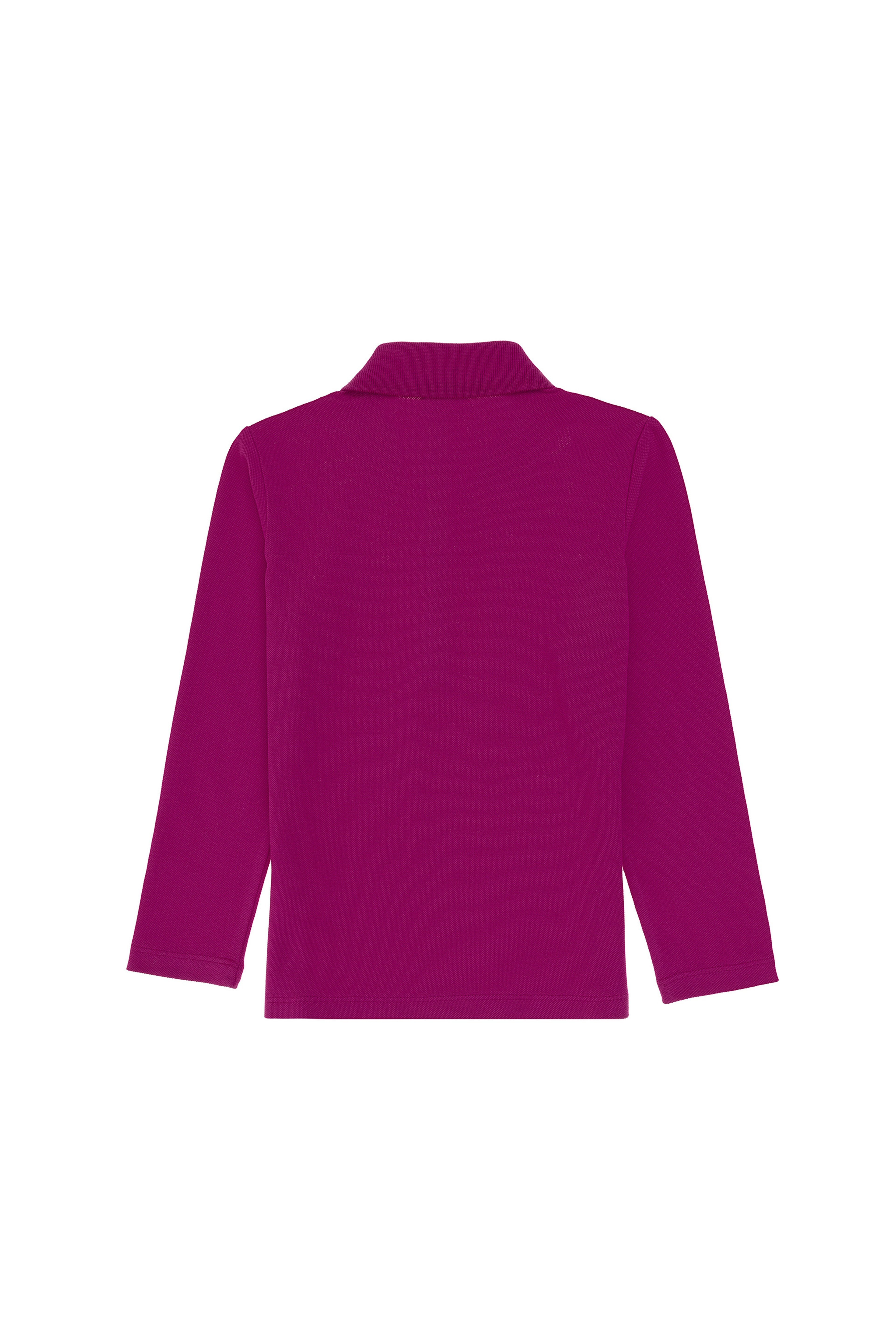 Kız Çocuk Fuşya Polo Yaka Basic Sweatshirt - Image 4