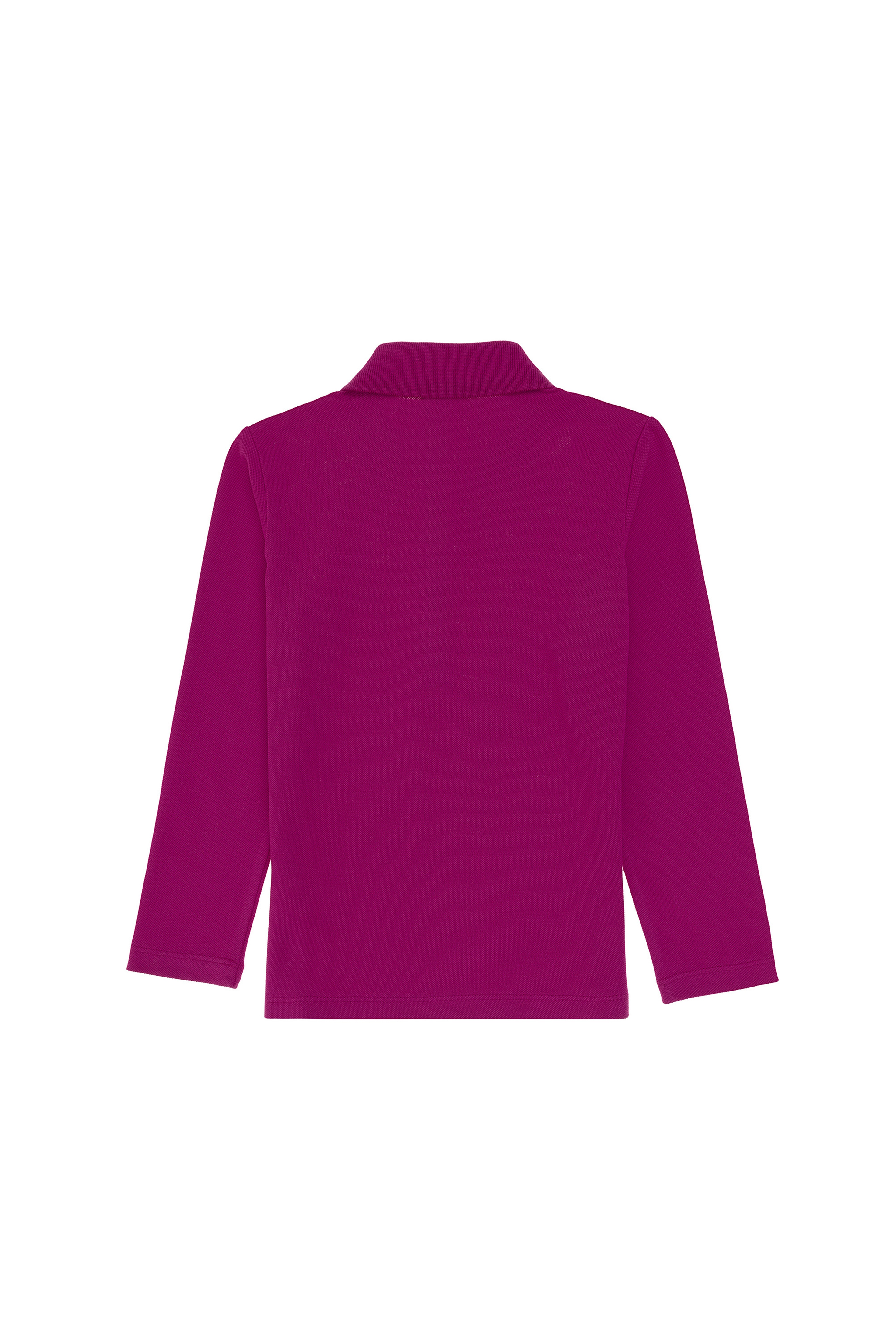 Kız Çocuk Fuşya Polo Yaka Basic Sweatshirt