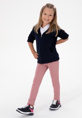 Kız Çocuk Orkide Nervürlü İnterlok Tayt - 50316891025