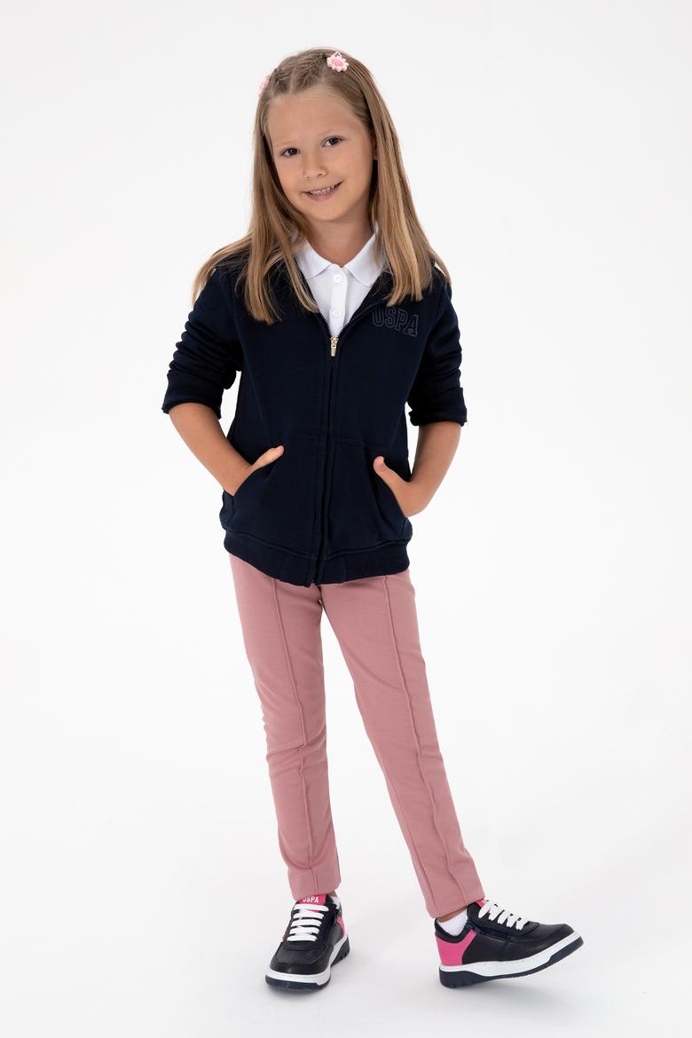 Kız Çocuk Orkide Nervürlü İnterlok Tayt - 50316891025