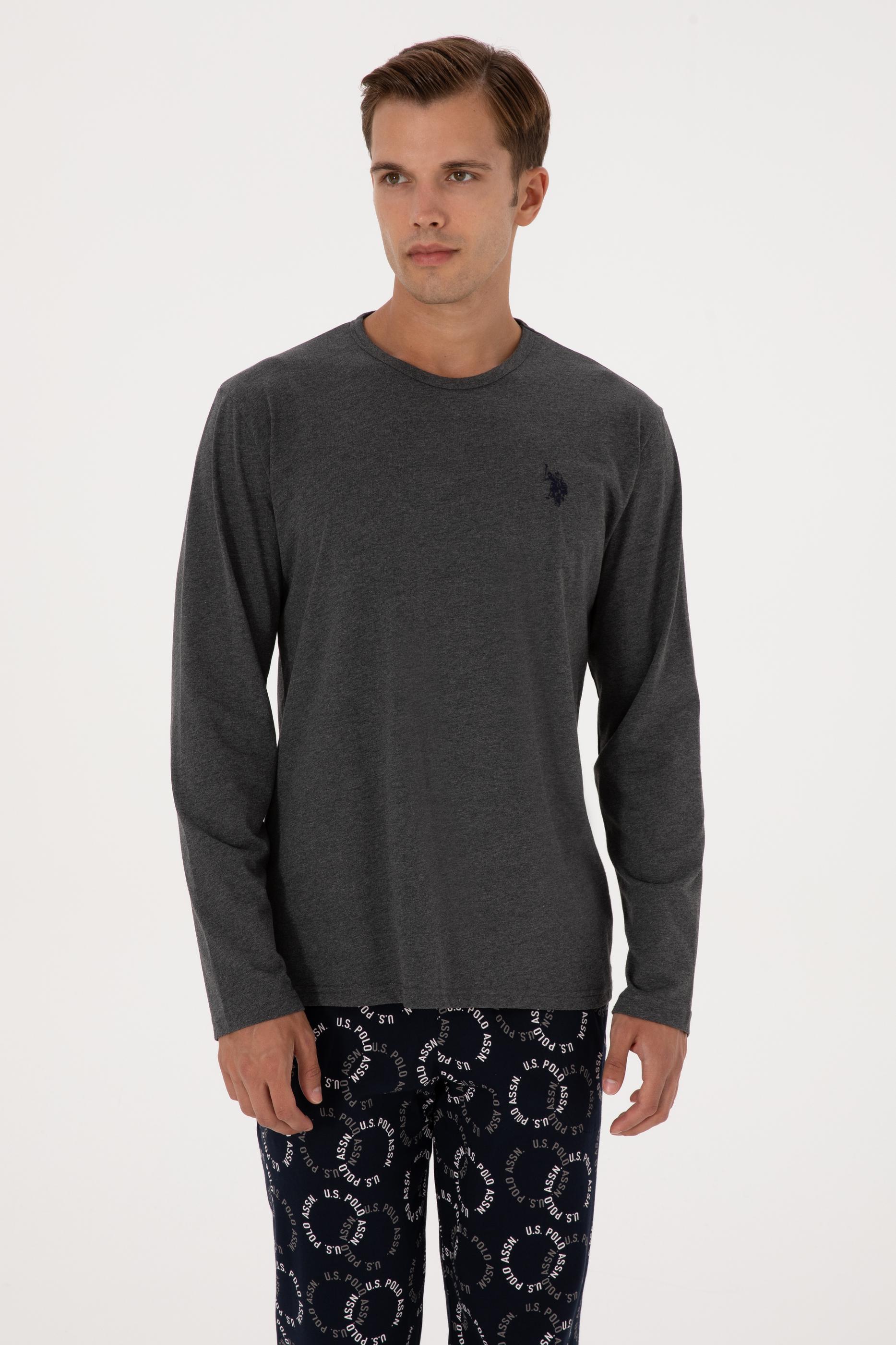 Erkek Antrasit Melanj Pijama Takımı