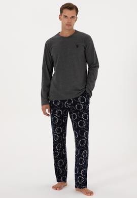 Erkek Antrasit Melanj Pijama Takımı - 50318609005