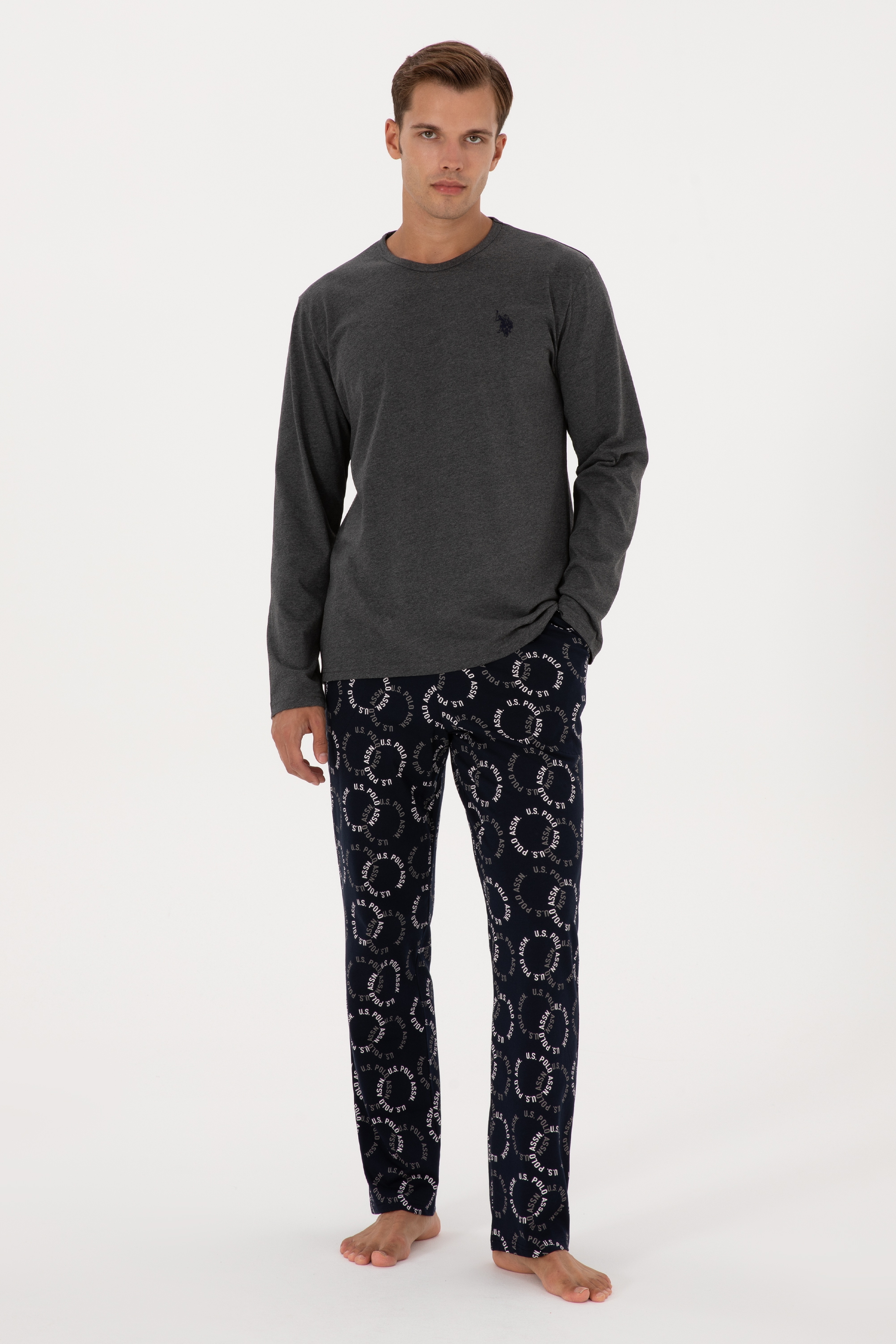Erkek Antrasit Melanj Pijama Takımı - Image 1