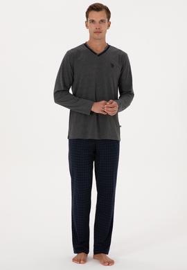 Erkek Antrasit Melanj Pijama Takımı - 50318616003