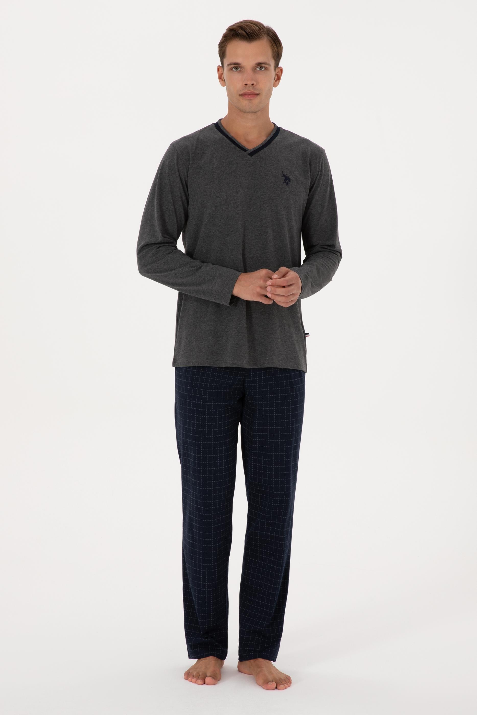 Erkek Antrasit Melanj Pijama Takımı