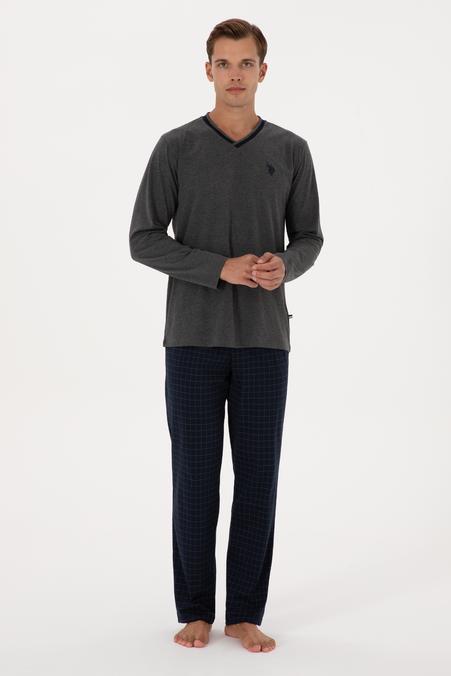 Erkek Antrasit Melanj Pijama Takımı