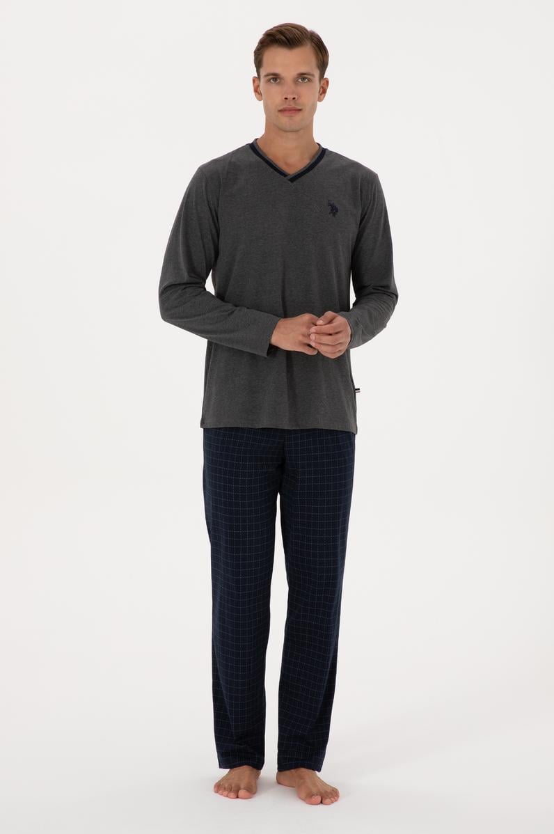 Erkek Antrasit Melanj Pijama Takımı
