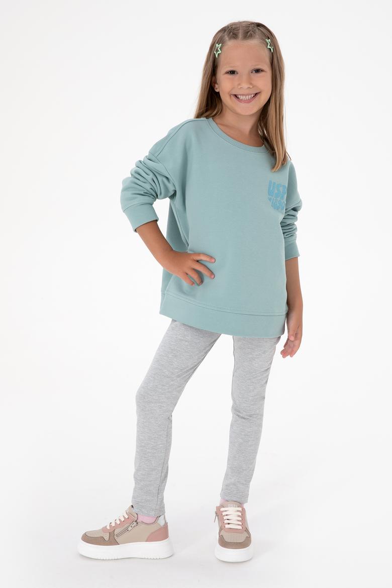 Kız Çocuk Açık Gri Melanj Tayt