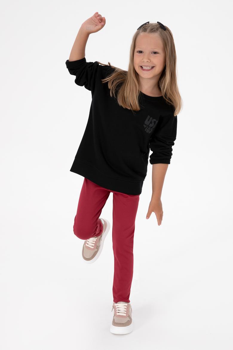 Kız Çocuk Koyu Frambuaz Tayt - 50316890043