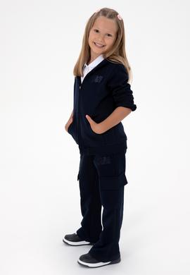 Kız Çocuk Lacivert Cep Detaylı Parlak Baskılı Eşofman Altı - 50316892023