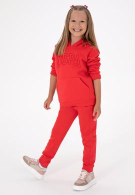 Kız Çocuk Kırmızı Kapüşonlu Şardonlu Basic Sweatshirt - 50314311050