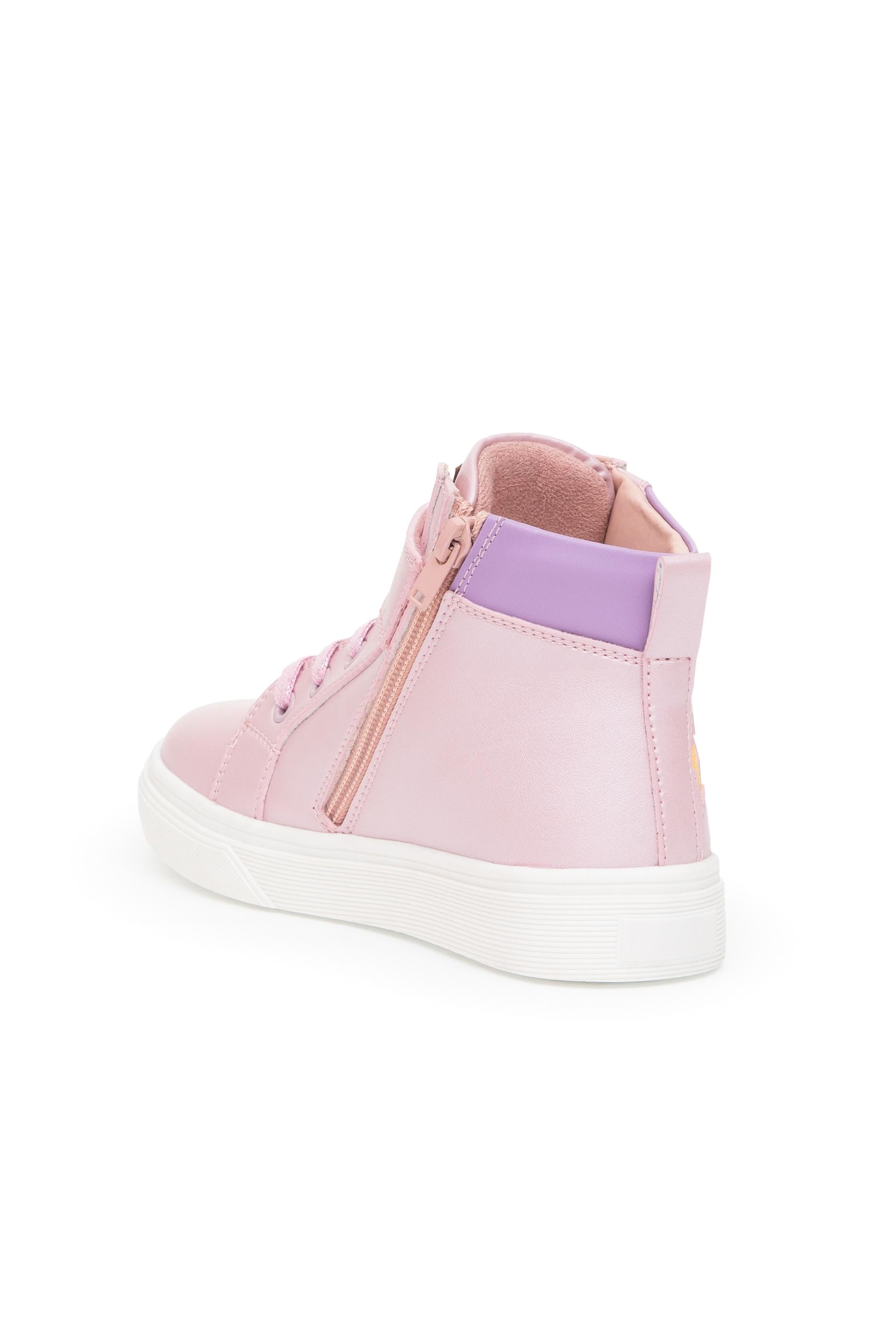 Kız Çocuk Toz Pembe Yıldız Desenli Bilek Boy Ayakkabı