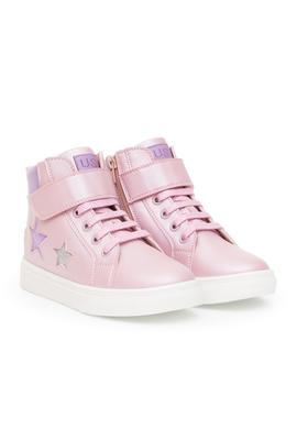 Kız Çocuk Toz Pembe Yıldız Desenli Bilek Boy Ayakkabı - 50315545063