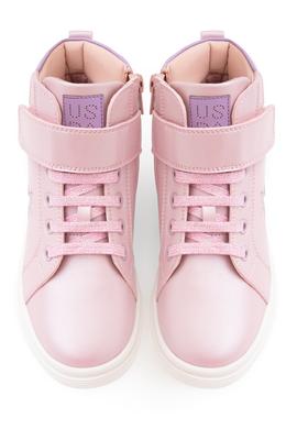 Kız Çocuk Toz Pembe Yıldız Desenli Bilek Boy Ayakkabı - 50315545063