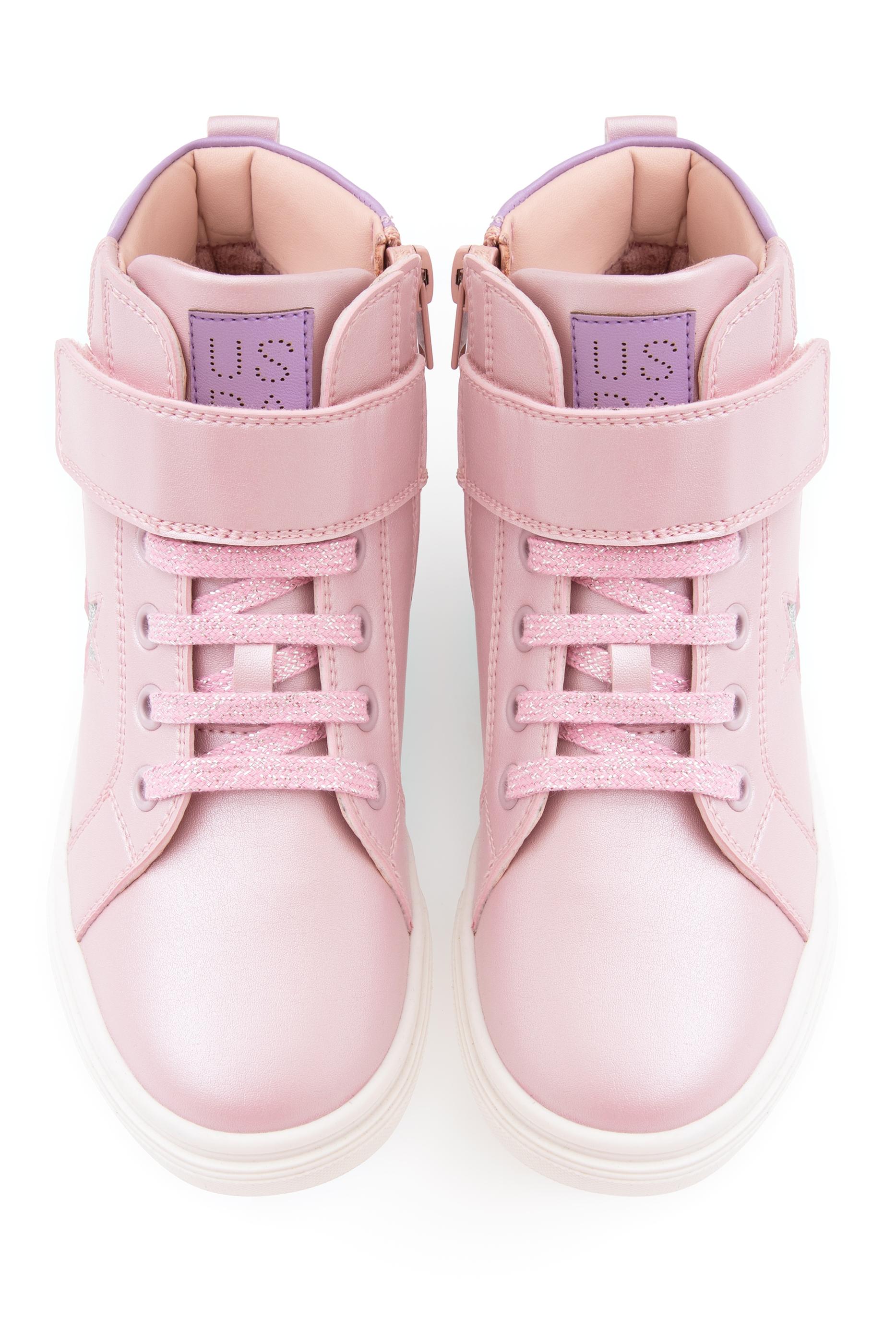 Kız Çocuk Toz Pembe Yıldız Desenli Bilek Boy Ayakkabı