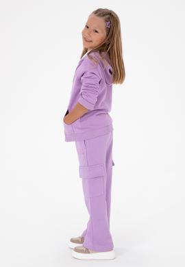 Kız Çocuk Lila Cep Detaylı Parlak Baskılı Eşofman Altı - 50316892072