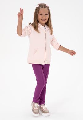 Kız Çocuk Menekşe Nervürlü İnterlok Tayt - 50316891002