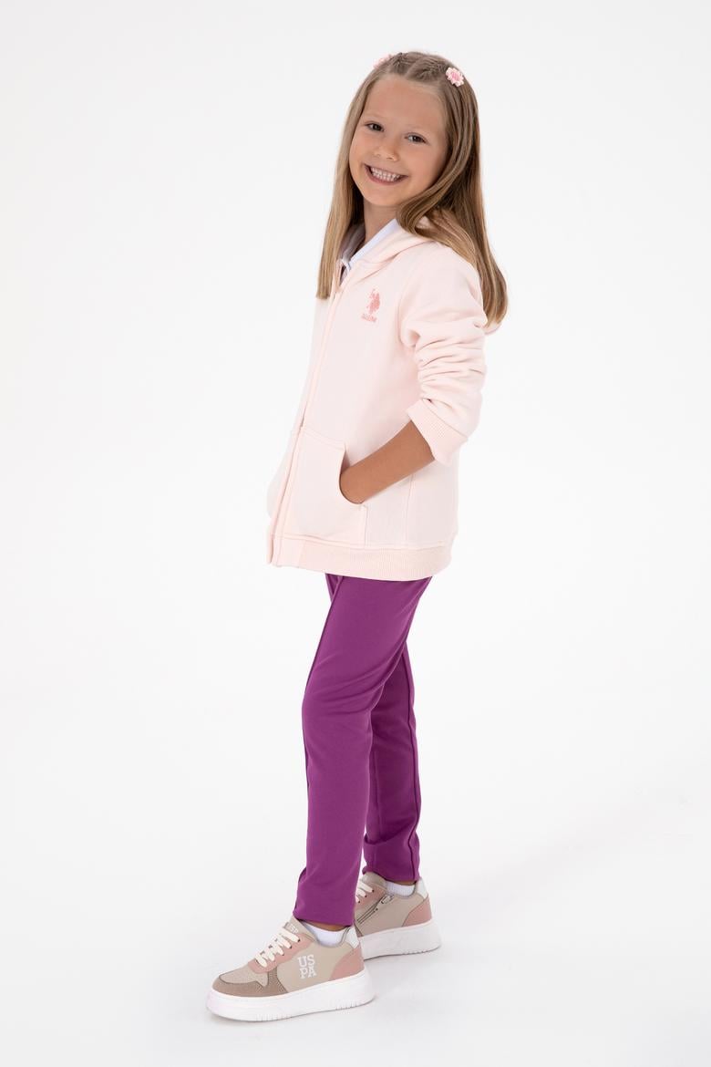 Kız Çocuk Menekşe Nervürlü İnterlok Tayt - 50316891002