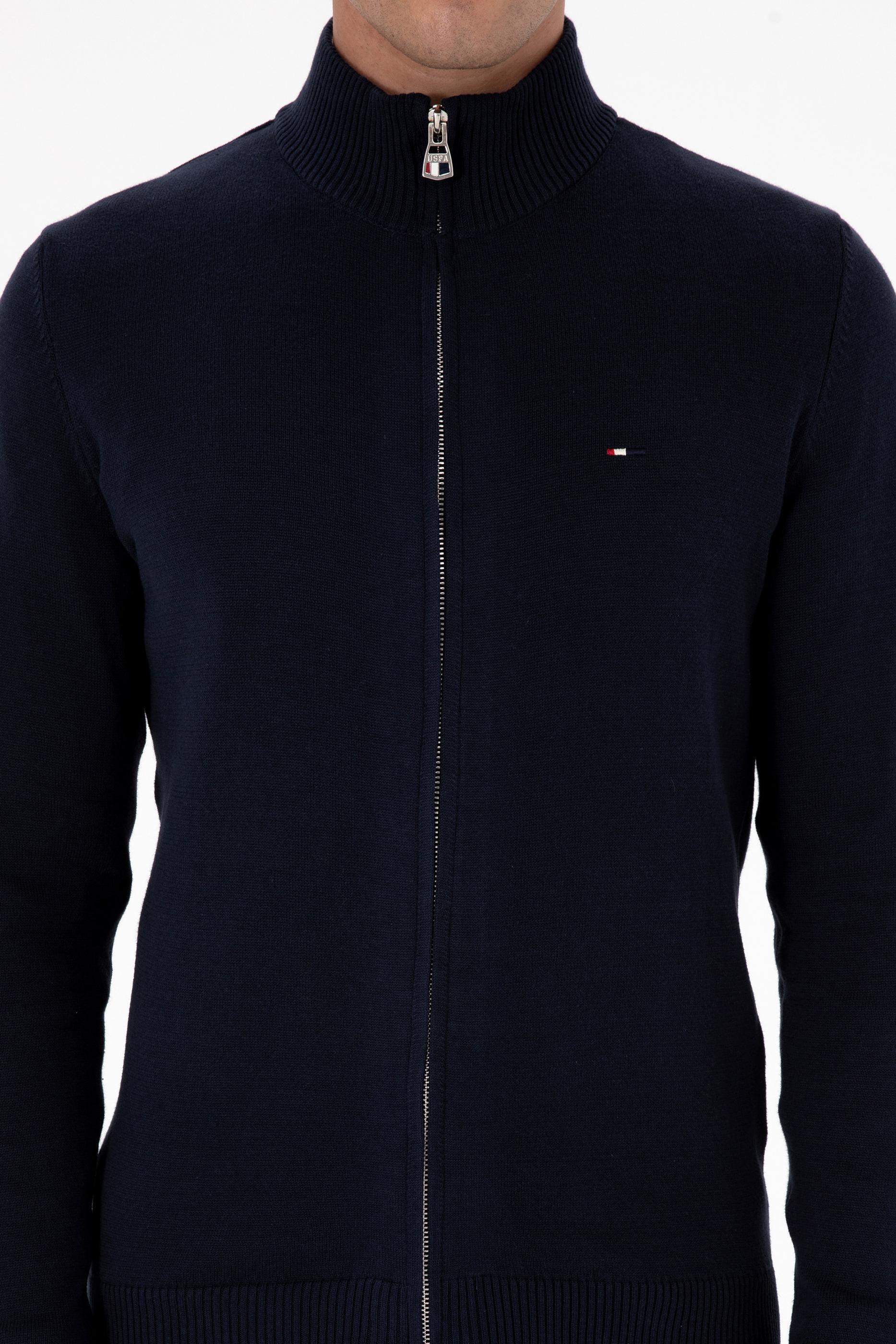 Erkek Slim Fit Lacivert Basic Triko Hırka