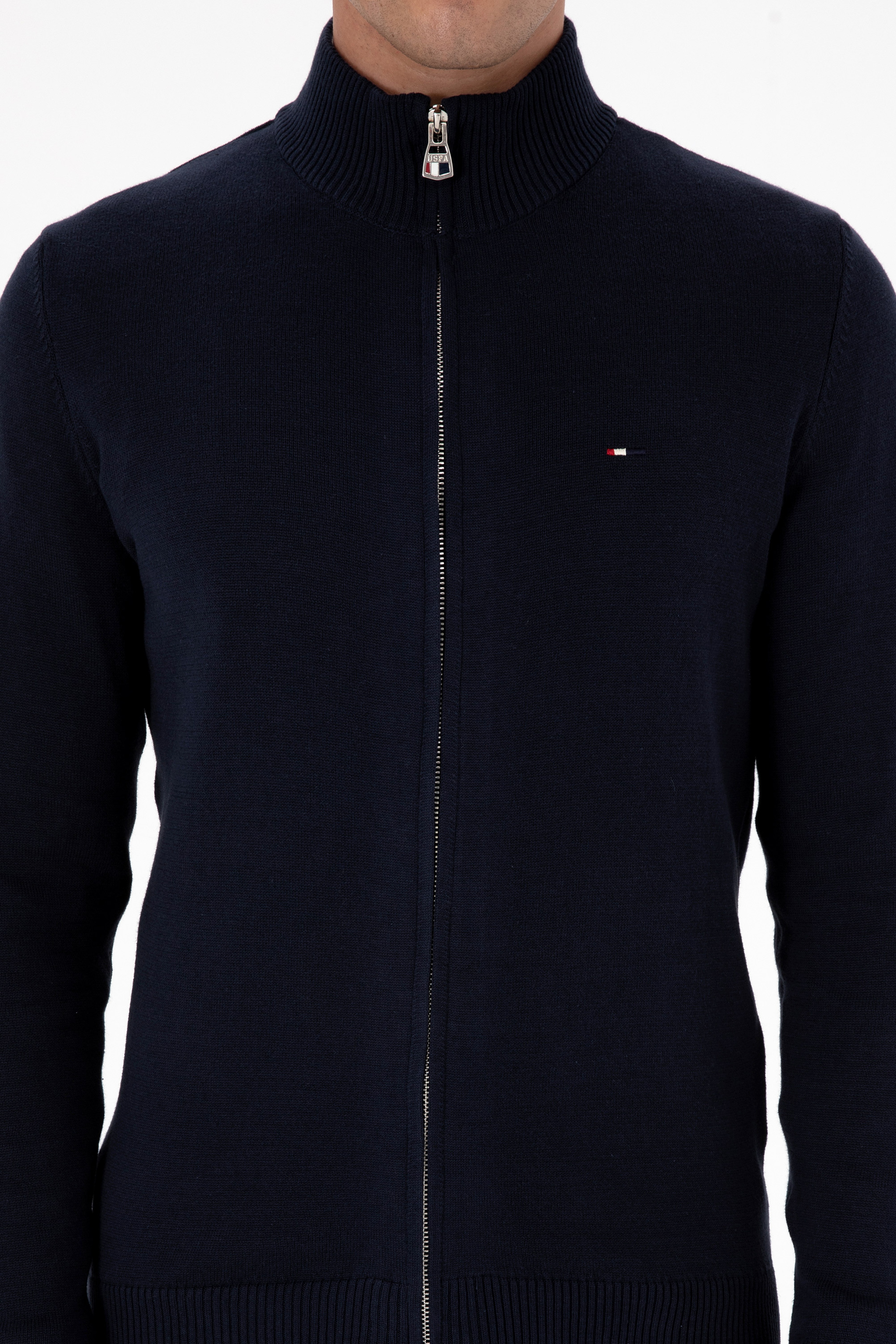 Erkek Slim Fit Lacivert Basic Triko Hırka - Image 6