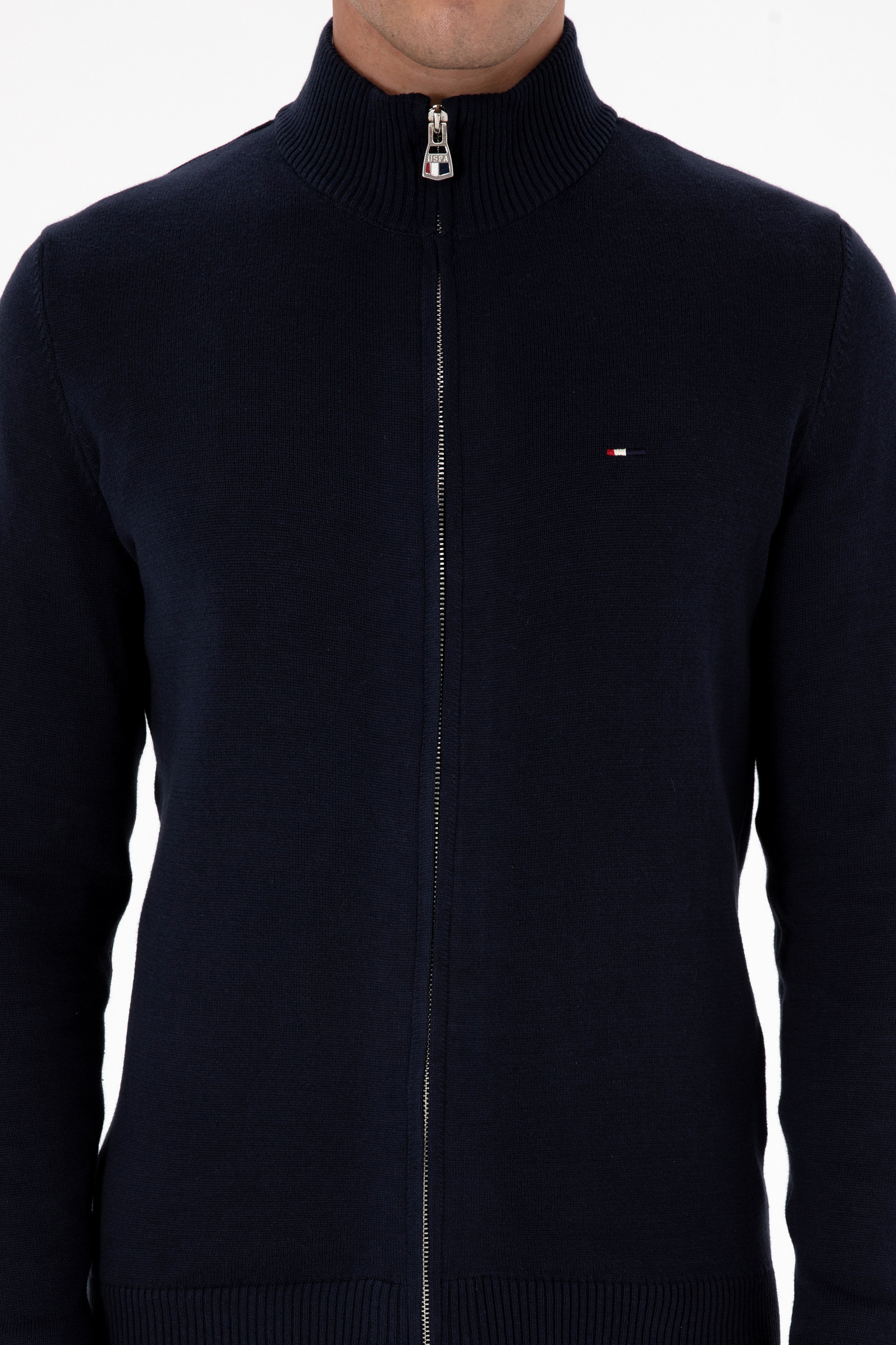 Erkek Slim Fit Lacivert Basic Triko Hırka