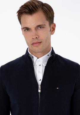 Erkek Slim Fit Lacivert Basic Triko Hırka - 50313688017