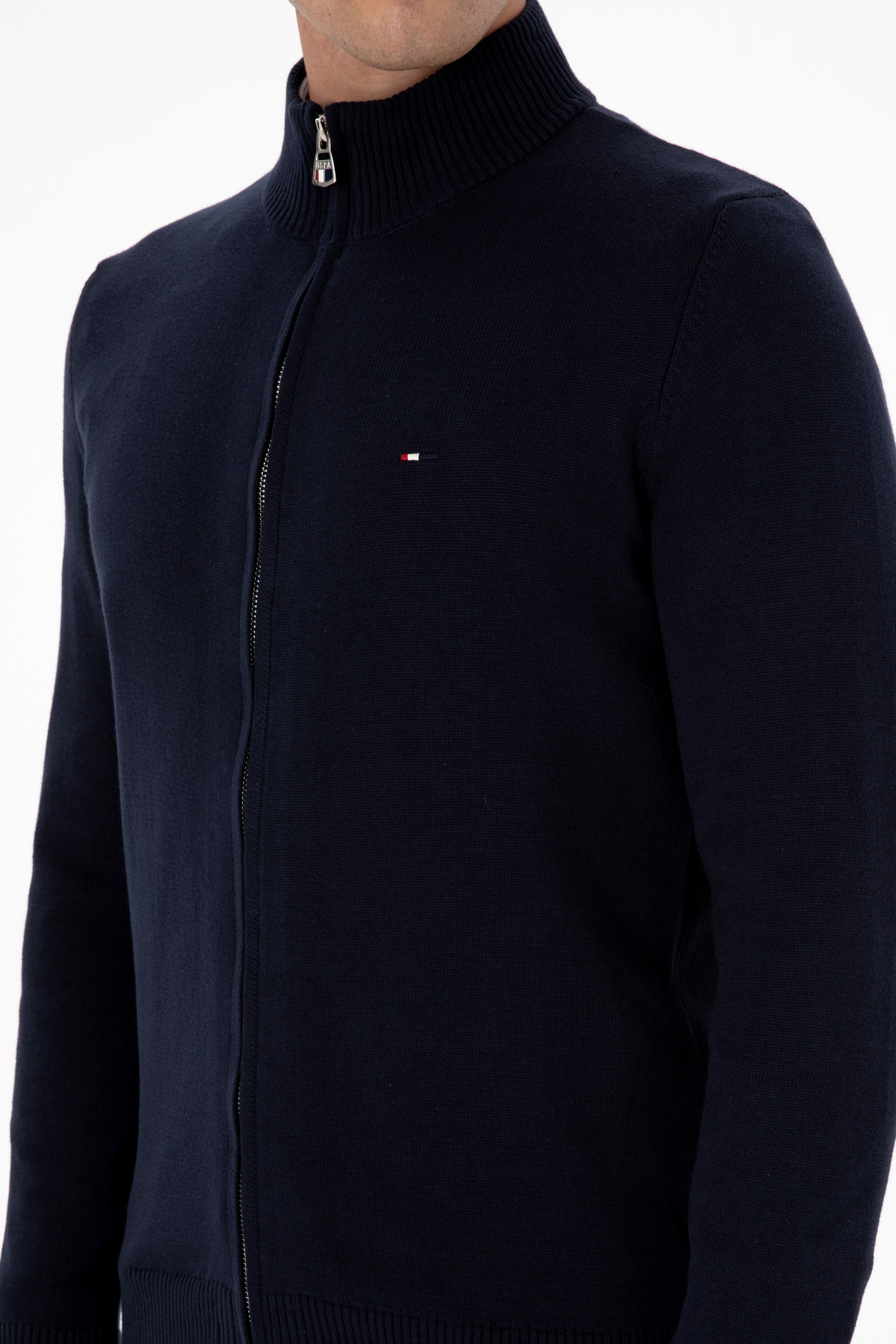 Erkek Slim Fit Lacivert Basic Triko Hırka - Image 7