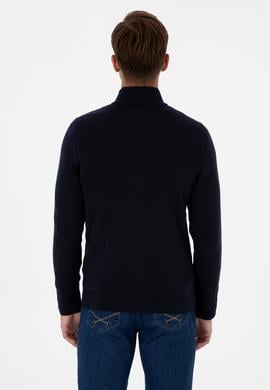 Erkek Slim Fit Lacivert Basic Triko Hırka - 50313688017