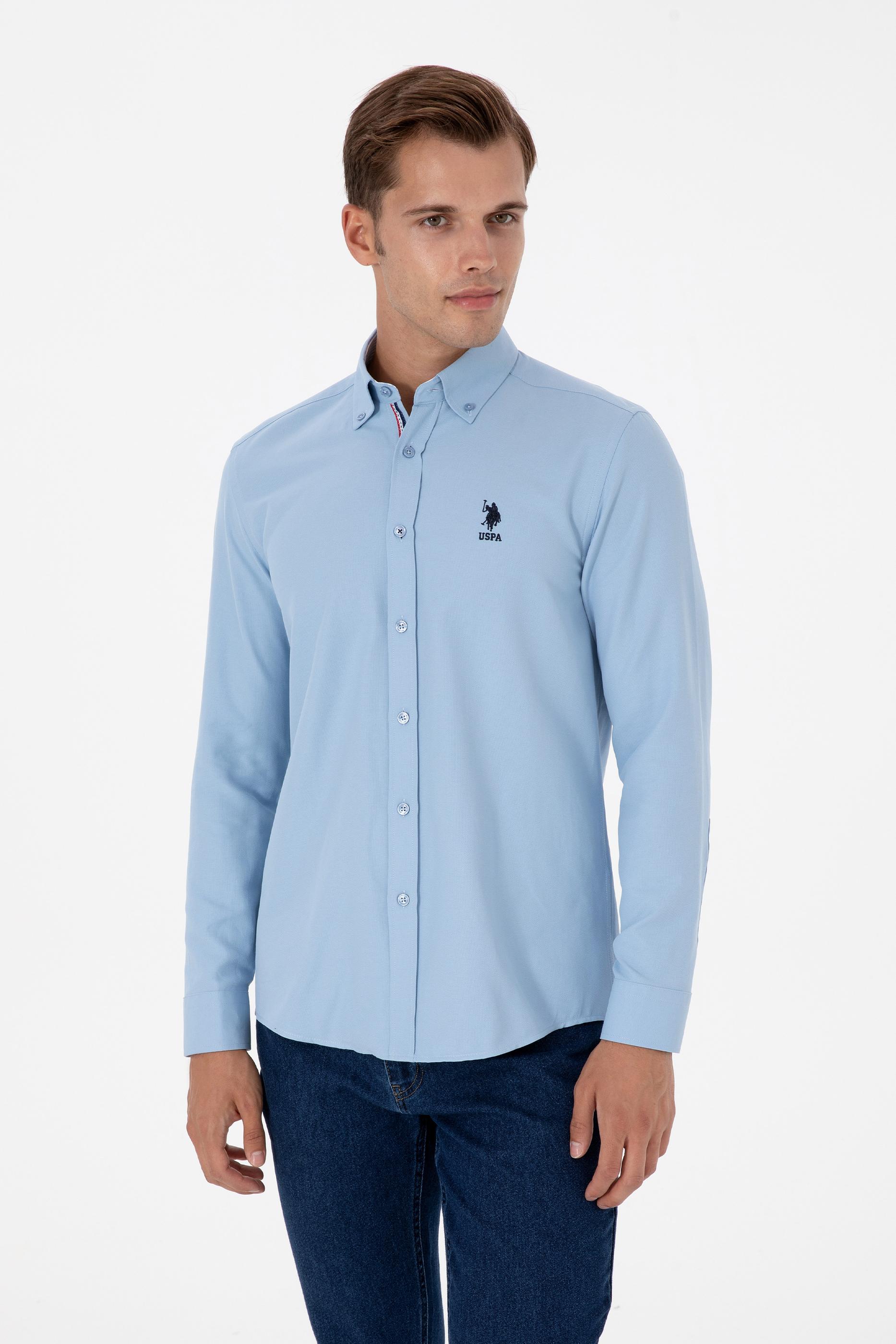 Erkek Açık Mavi Uzun Kollu Gömlek