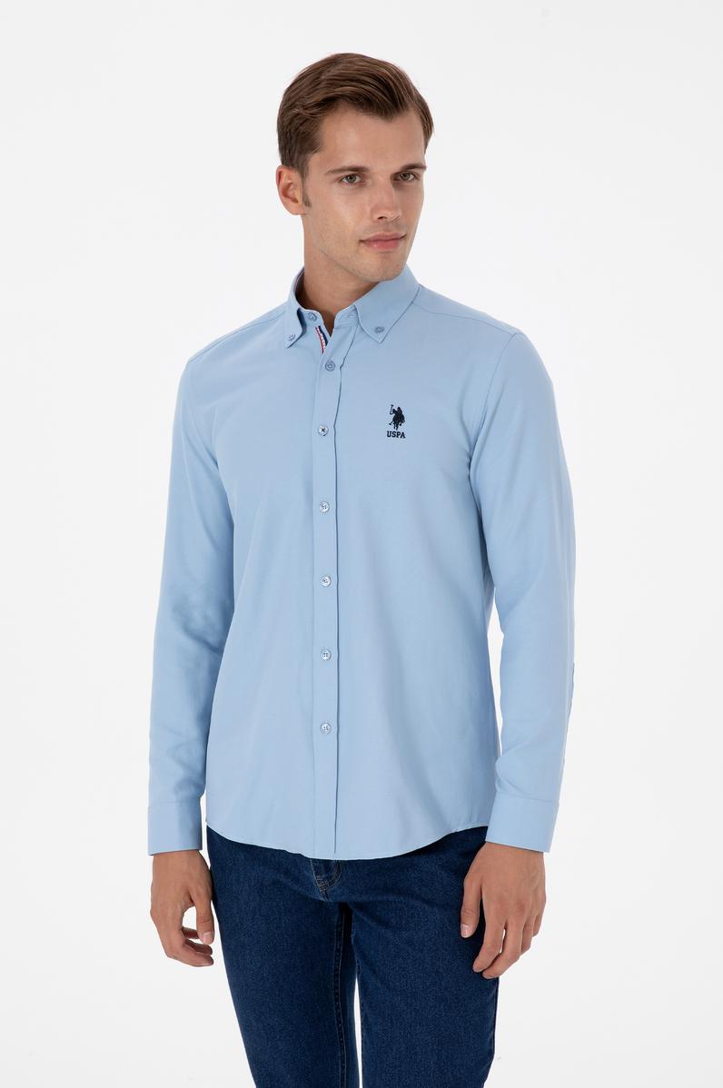 Erkek Açık Mavi Uzun Kollu Gömlek