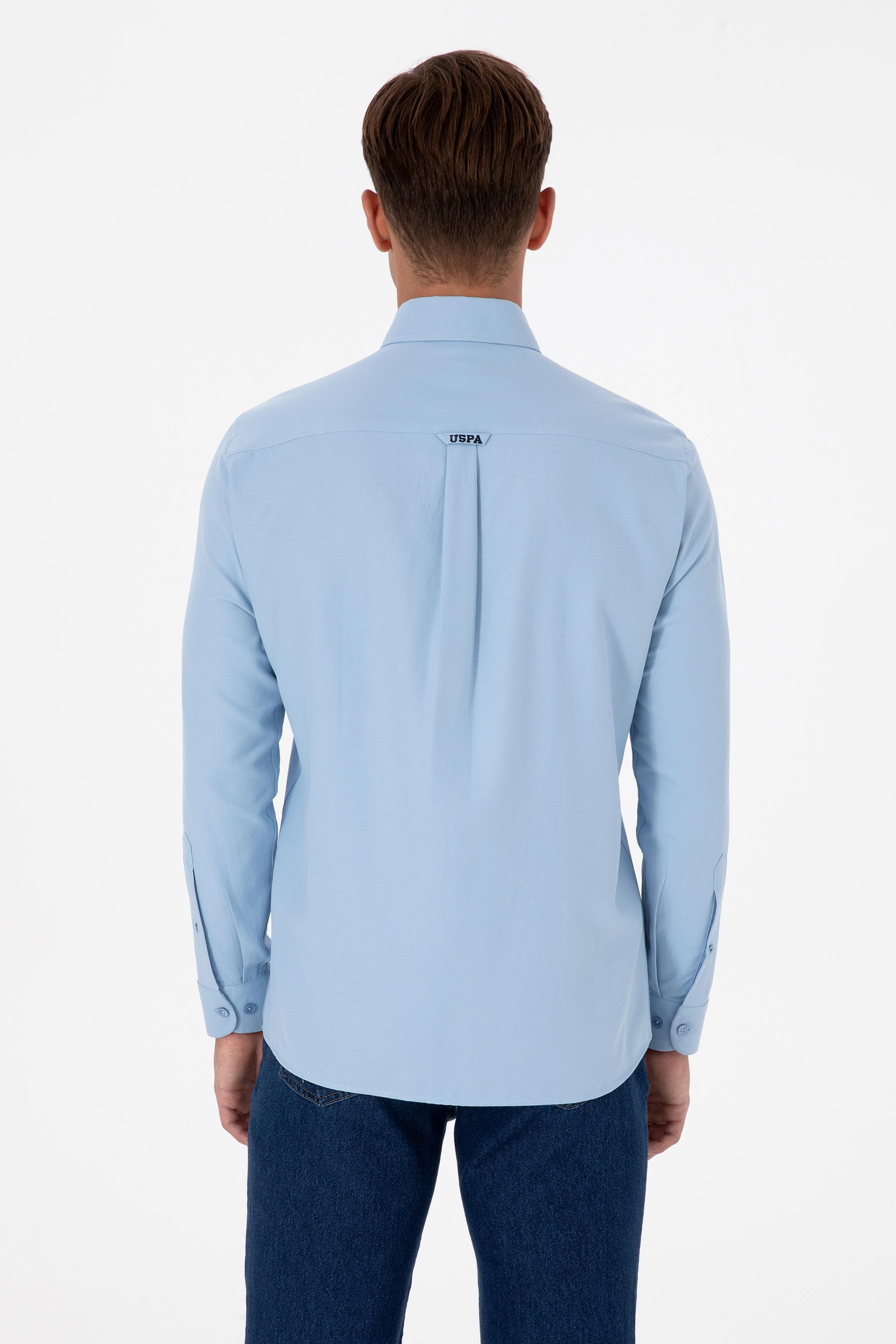 Erkek Açık Mavi Uzun Kollu Gömlek