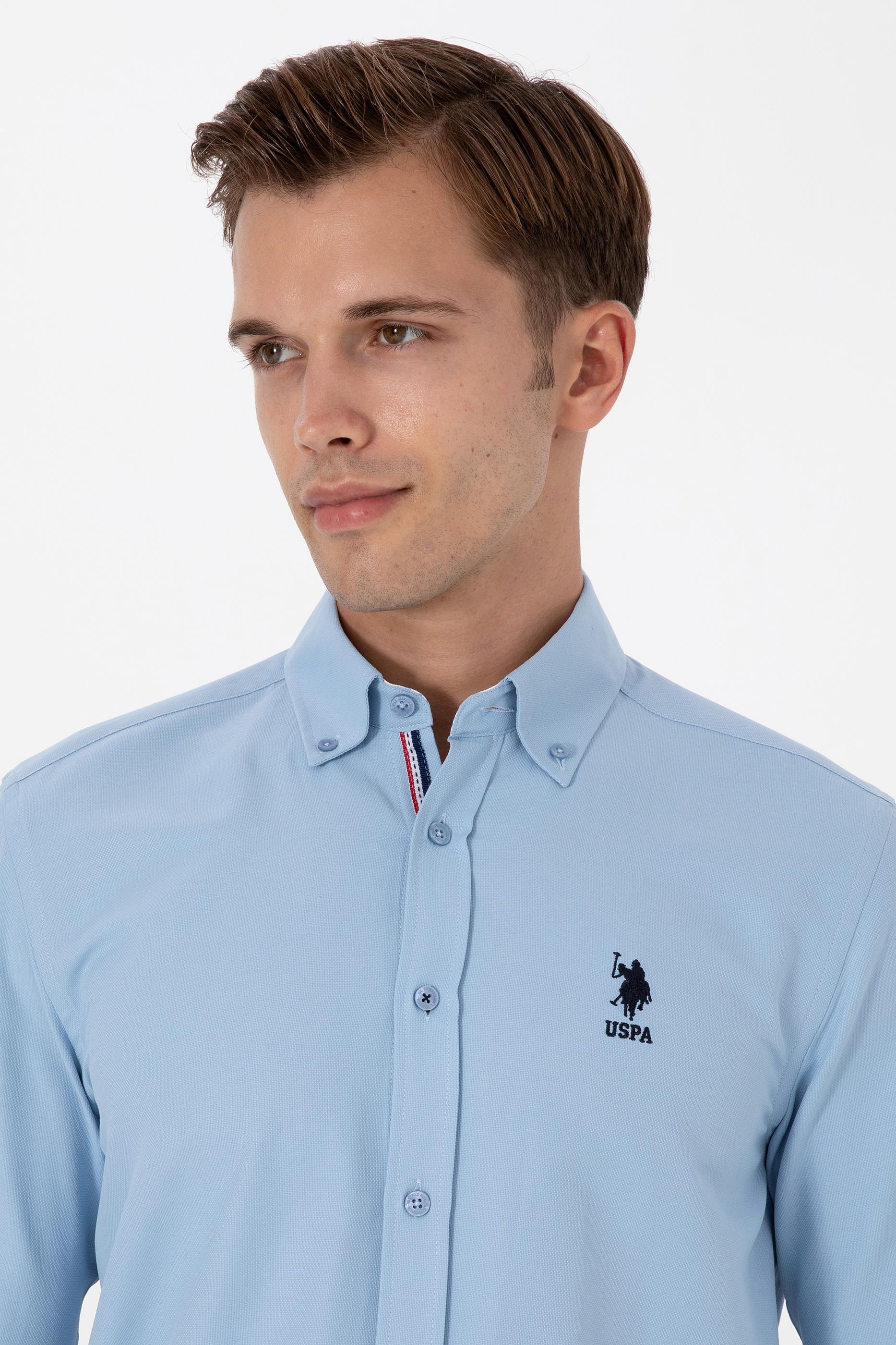 Erkek Açık Mavi Uzun Kollu Gömlek