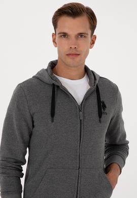 Erkek Antrasit Melanj Örme Hırka - 50307765016