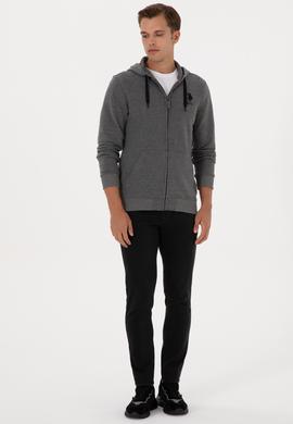 Erkek Antrasit Melanj Örme Hırka - 50307765016