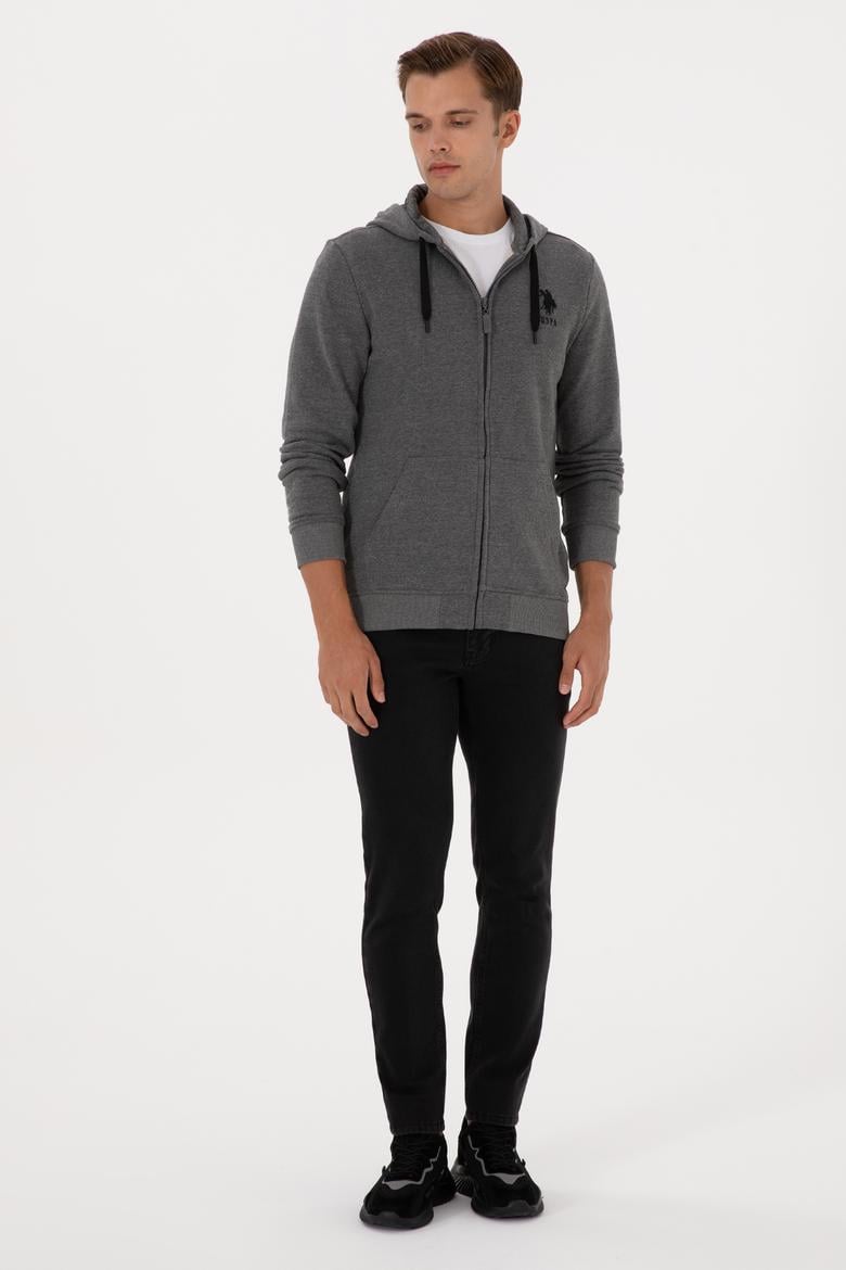 Erkek Antrasit Melanj Örme Hırka - 50307765016