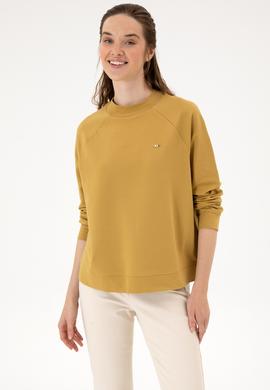 Kadın Camel Regular Bisiklet Yaka Basic Sweatshırt - 50313610061