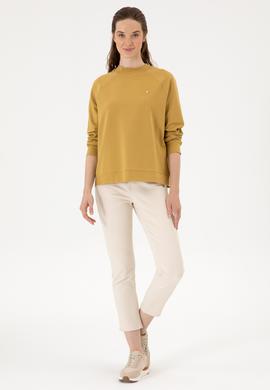 Kadın Camel Regular Bisiklet Yaka Basic Sweatshırt - 50313610061
